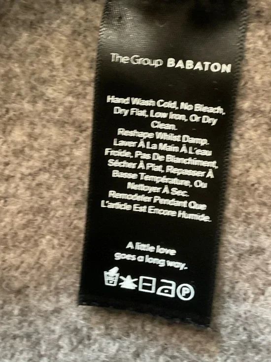 💜Aritzia Group Babaton Ammonius Merino Yak Wool Blend Hooded Cardigan Taupe XS - Picture 6 of 12